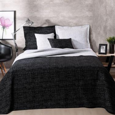 Imagem de Kit Colcha 5 Peças Queen Jacquard Dual 60% Algodão 40% Poliéster - Preto