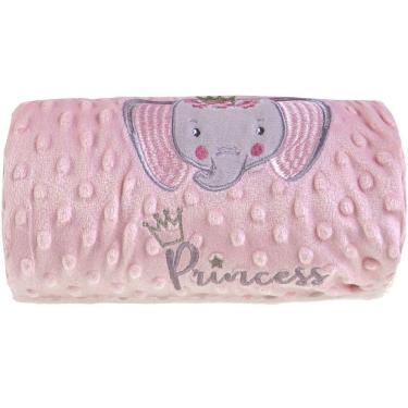 Imagem de Manta Bebê Bene Casa Dots New 100x70cm Com Bordado Peach Elefantinho