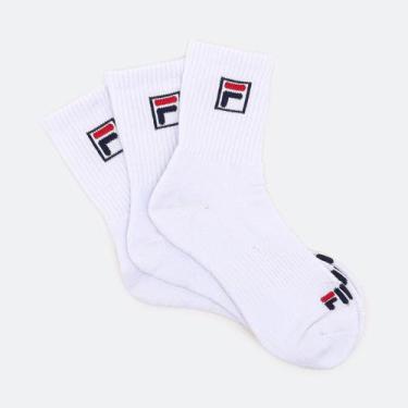 Imagem de Kit Meia Fila Cano Alto C/ 3 Pares, Branco, 39/43