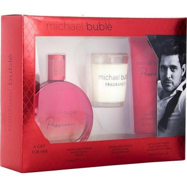 Imagem de Perfume Feminino Michael Buble Passion Edp Spray 100ml &loção Corporal Vela