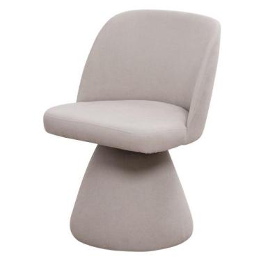 Imagem de Cadeira de Jantar Liz Giratória Poliéster Cinza Suave - Nexta Casa