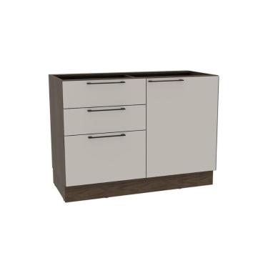 Imagem de Balcão De Cozinha Amsterdam Ph 3135 C- 1 Porta 3 Gavetas E Divisor De Talheres S- Tampo 120cm Avela-off White - Herval