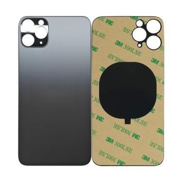 Imagem de 1 pçs/lote capa de bateria de vidro para iPhone 11 Pro capa traseira de substituição para iPhone 11Pro 2 em 1 Big Hole Back Glass Rear Door Case (preto)