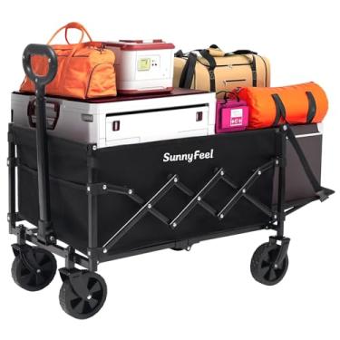 Imagem de SUNNYFEEL Vagão utilitário compacto e leve com porta traseira (preto)