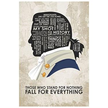 Imagem de Pôster de impressão giclée Alexander Hamilton Those Who Stand for Nothing do desenho tipográfico do artista Asher Person 30,5 x 45,7 cm