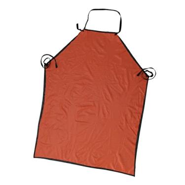 Imagem de Luzhengyang Óleo - Avental PU para cozinhar na cozinha - Avental longo para homens e mulheres, perfeito para lavar louça e churrasco - Avental babador ajustável com bolsos e alça de pescoço