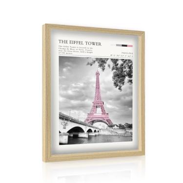 Imagem de GUMEYJIA Arte de parede da Torre Eiffel pequeno 30,5 x 40,6 cm Pôster emoldurado em tela vintage arte preta e branca com decoração de casa rosa para sala de estar quarto