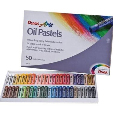Imagem de Giz Pastel Óleo 49 cores 50 Bastões - Pentel -