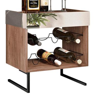 Imagem de Adega Bar Espelhada Para 06 Garrafas Aurum Demoliçao Preto Dhom Demolicao Preto