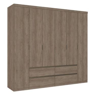 Imagem de Guarda Roupa Casal Nobre 6 Portas Rustic Acetinado - Thb