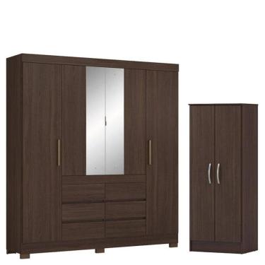 Imagem de Guarda Roupa Casal Cádis Com Multiuso Viena Café - Demóbile