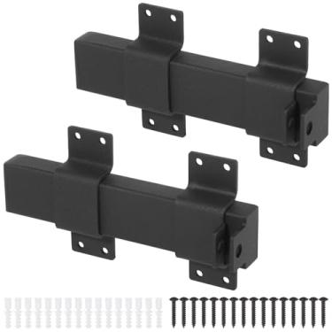 Imagem de LUMINFLY Parafusos para cerca de madeira, 2 peças de travas deslizantes de metal resistente, com orifício para cadeado, porta de celeiro, galpão, exterior, pátio, portão, quintal, antiferrugem