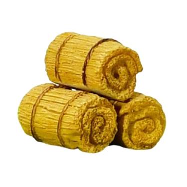 Imagem de YIJU Conjunto de 3 Mini Fardos de Feno para Fotos, Adereços Criativos para Decoração de Casa de Bonecas e Artesanato DIY - Cenas da, Oval 4.5x2.5x2.5cm