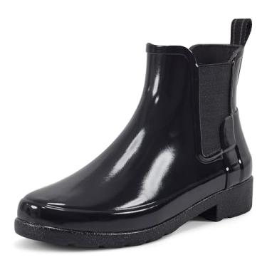 Imagem de Hunter Bota de chuva feminina Refined Chelsea Gloss, Preto, 9