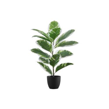 Imagem de Monarch Specialties I 9572 Planta artificial, 68,5 cm de altura, borracha, interior, falsa, mesa, vegetação, vaso, toque real, decorativa, folhas verdes, vaso preto