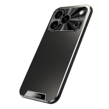 Imagem de HAOMRIYL Capa para iPhone 17 Pro Max/17 Pro/Air/17, capa de proteção de câmera de metal fina rígida PC fosco antiarranhões, preta, 17 Pro Max