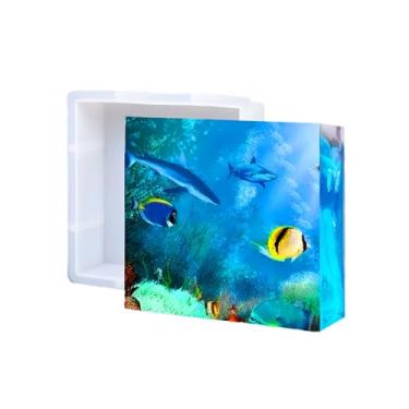 Imagem de SWUAVD Molde quadrado grande de resina, moldes de resina epóxi profunda para preservação de buquê de flores, moldes grandes de silicone, fundição de resina, ornamentos criativos de artesanato