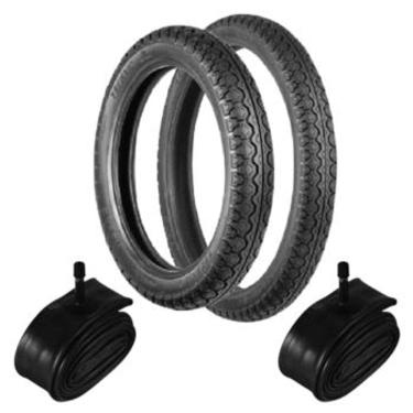 Imagem de Kit Pneu Biz 100 60/100-17 + 80/100-14 Tiger Technic + Câmara