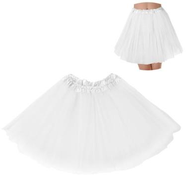 Imagem de Saia tutu BFONS de tule de 3 camadas  branca
