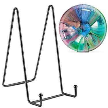 Imagem de Suporte para moldura, suporte para placa decorativa,Suporte de exibição de cavalete com estrutura de metal Suporte para porta-retratos | Suporte de exposição de cavaletes de ferro preto, peça central