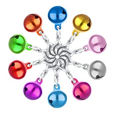 Imagem de 10 sinos de gato, sino para coleira com som alto e nítido, pequenos sinos de coleira de gato feitos de metal resistente, pingentes de coleira de sino para animais de estimação em cor aleatória, sino para decoração de Natal, Metal, cão gato cachorro pequeno gato filhote de gato