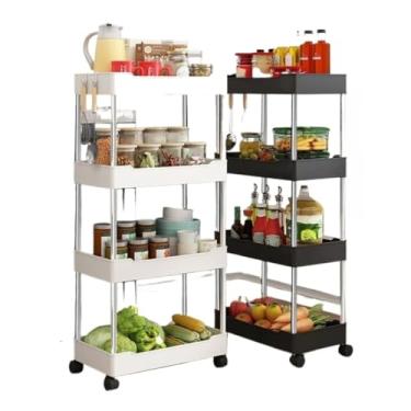 Imagem de Armário Carrinho Organizador Multiuso Com 4 Camadas Com Rodinhas Cozinha Banheiro Quarto Lavanderia(Aleatorio,KIT COM 3 (P + M + G))