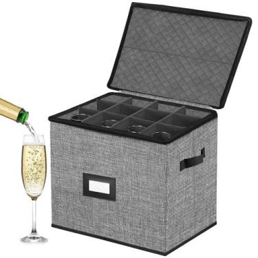 Imagem de Caixa de armazenamento para taças de champanhe ouruer Hard Shell Grey