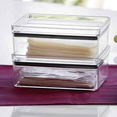 Imagem de 2 Porta Frios Geladeira Pote Hermético Gaveta Acrilico 770ml