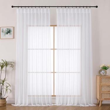 Imagem de OWENIE Cortinas Plissadas Pinch Plissadas S2 152.4 cm x 243.8 cm Branco