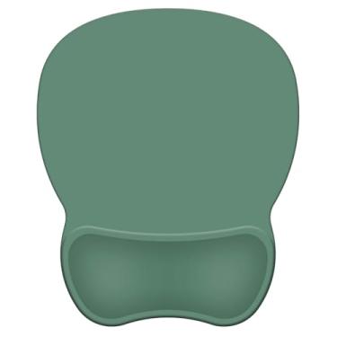Imagem de Mouse pad com suporte, mouse pad ergonômico com descanso de pulso em gel, tapete confortável com superfície de suporte de pulso macia e base de poliuretano antiderrapante para escritório em casa e