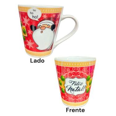 Imagem de Caneca Natalina Porcelana 290ml Tulipa Presente Natal - Terramada