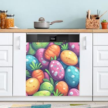 Imagem de ATTX Capa magnética de ovos de páscoa, 58,4 cm C x 66 cm A decoração da capa frontal da máquina de lavar louça, decalques de armário doméstico eletrodomésticos adesivos #47