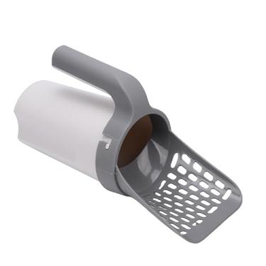 Imagem de Asixxsix Colher de Areia para Gatos, pá Removível Integrada Com Recipiente de Resíduos e Saco de Suporte, Ferramenta de Limpeza de Uma Mão para Caixa de Areia de Gato, Colher Eficiente