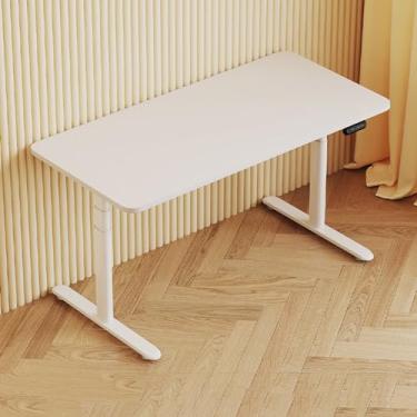 Imagem de Mesa de pé elétrica de altura ajustável, mesas de pé para escritório em casa, monitor duplo, mesa de computador ajustável, elevador de mesa com 4 funções de memória, altura de 60 a 125 cm