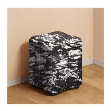 Imagem de HGTRH Otomano de armazenamento, banquinho com grande compartimento oculto, assento acolchoado confortável, tecido resistente à água e moldura de madeira maciça para sala de estar, quarto A