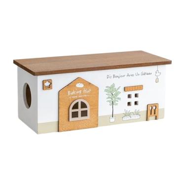 Imagem de Caixa Organizadora de Cabos | Contentor De Estilo Cabana,Armazenamento De Fios E Cabos - Para Mesa Viagem Eletronicos Garagem Telemovel Televisao E Exterior