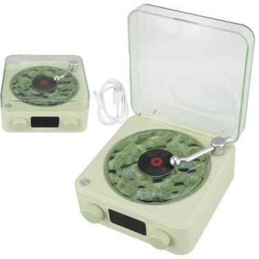 Imagem de Caixa de Som Vitrola Toca Disco Bluetooth Cartao Tf Usb Portatil Recarregavel Musica Iluminaçao Led Decoraçao Retro Vintage Multiuso