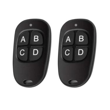 Imagem de Kit 2 Controle Portão Alarme Universal Frequência 433 Preto 4 Botões cada Botão uma Memória