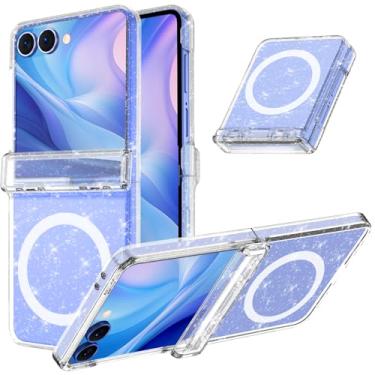Imagem de Casetego Capa magnética para Galaxy Z Flip 7, [compatível com MagSafe] [Protetor de tela embutido] [Suporte] [Proteção de dobradiça] Capa feminina fina à prova de choque para Samsung Galaxy Z Flip 7