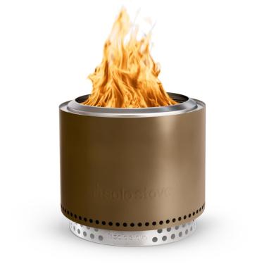 Imagem de Solo Stove Bonfire 2.0 com suporte, fogueira sem fumaça | Lareira a lenha com panela de cinzas removível, fogueira portátil ao ar livre para acampamento, aço inoxidável, A: 42,5 cm x diâmetro: 49,5 cm, 11,4 kg, cor: bronze