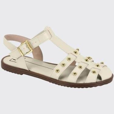 Imagem de Sandália Feminina Flatforme Tiras Tachas Douradas Moleca 555.202.9569-Feminino