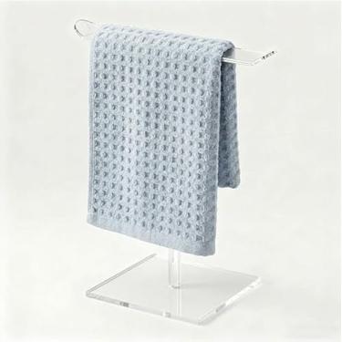 Imagem de Suporte de toalha de mão de acrílico em forma de T para banheiro, faixa de cabeça e racks leves de banheiro, suporte transparente de cozinha, organizador de balcão à prova d'água de acrílico (tamanho