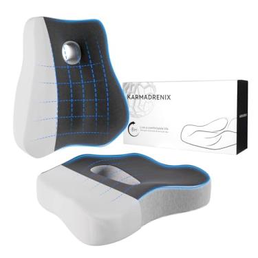 Imagem de Almofada de assento de cóccix, almofada de cóccix para alívio da dor ciática para cadeira de escritório, almofada lombar, assento de carro e assento de casa, almofadas de cadeira de escritório para