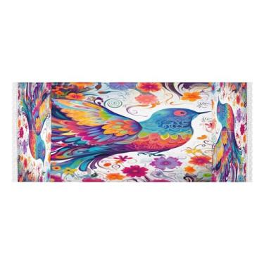 Imagem de Wassud Capas coloridas de lavadora e secadora de pássaros, protetor de lavadora com sacos de armazenamento, capa de geladeira à prova de poeira com bolsos para lavanderia doméstica, cozinha, 120 x 55