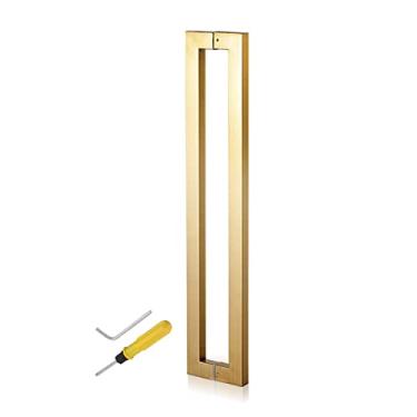 Imagem de FAFACAI Puxadores de porta modernos Interior, Escritório Interior Cozinha Despensa Puxador Porta Exterior Garagem (Preto Comprimento 100 cm (39,5 pol)) (comprimento dourado 80 cm (31,5 pol))