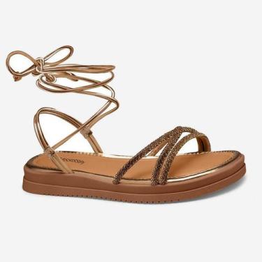 Imagem de Sandalia Papete Feminina Mississipi Strass Amarração MI717, Rosa, 36