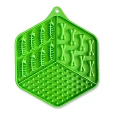 Imagem de Comedouro Interativo Lento para Cachorro Pet Tapete Ventosa Petisqueira Anti Stress Colorido Cães (Verde)