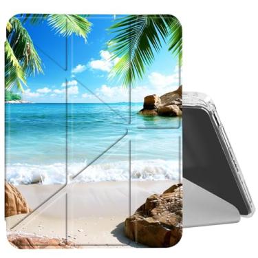 Imagem de DIGTIALL Capa transparente para iPad (A16) 11ª geração 11 polegadas 2025/iPad 10ª geração 10,9 polegadas 2022 com suporte dobrável em forma de Y, capa projetada para despertar/dormir automaticamente