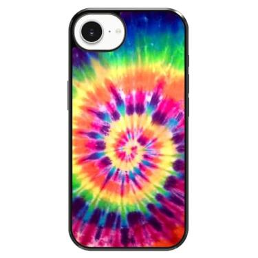Imagem de VUTTOO Capa para iPhone 16e - Linda capa de telefone com estampa de arco-íris tie dye - Capa de telefone com proteção de absorção de choque TPU
