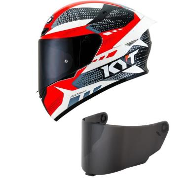 Imagem de Capacete KYT TT Course Gear Preto e Vermelho Mais Viseira Fumê-Masculino